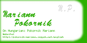 mariann pokornik business card